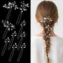 9 PCS Bride Wedding Hair Pins, Rhinstones Bride Hair Pins Bridal Crystal Hairs Accessories HairJewelry Wedding Silver HairPiece for Women Girls Brides Bridesmaids