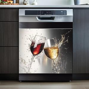 Dishwasher Magnet Cover Sticker,Glass Imitation Metal Background Pattern Anti-Scratch Kitchen Decor Magnetic Stickers for Fridge Refrigerator Panel,Home Personalized Decoration 23W x 26H inchs