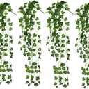 4 Bunchs Artificial Plants Hanging Ivy Garland Fake Vines Leaves Greenery Decoration for Home Decoration Wedding Wall Outdoor Garden Party Bar Garland Outside Decor