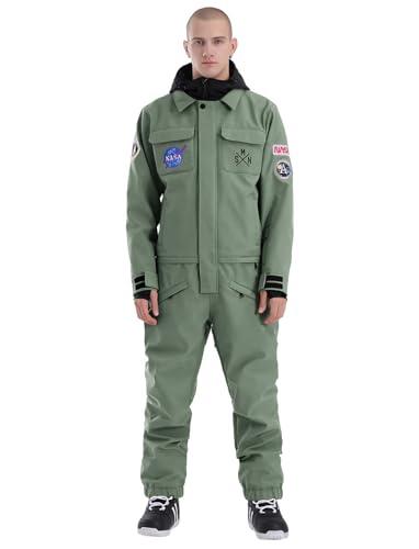 GSOU SNOW Men Ski Suit One Piece Snowsuit Snowboard Jacket Waterproof Ski Jumpsuit Snow Outfit Windproof Insulated Winter Sports M