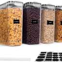 Cereal Containers Storage Set, 4 PCS Airtight Food Storage Container with Lids, BPA-Free Plastic Storage Containers for Cereal Rice Flour Sugar Dry Food (135.2 oz/4 Pcs)