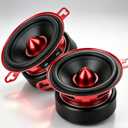 3.5 Inch Car Speakers 600W Woofer Red Aluminum Bullet 4 Ohm Midrange Audio