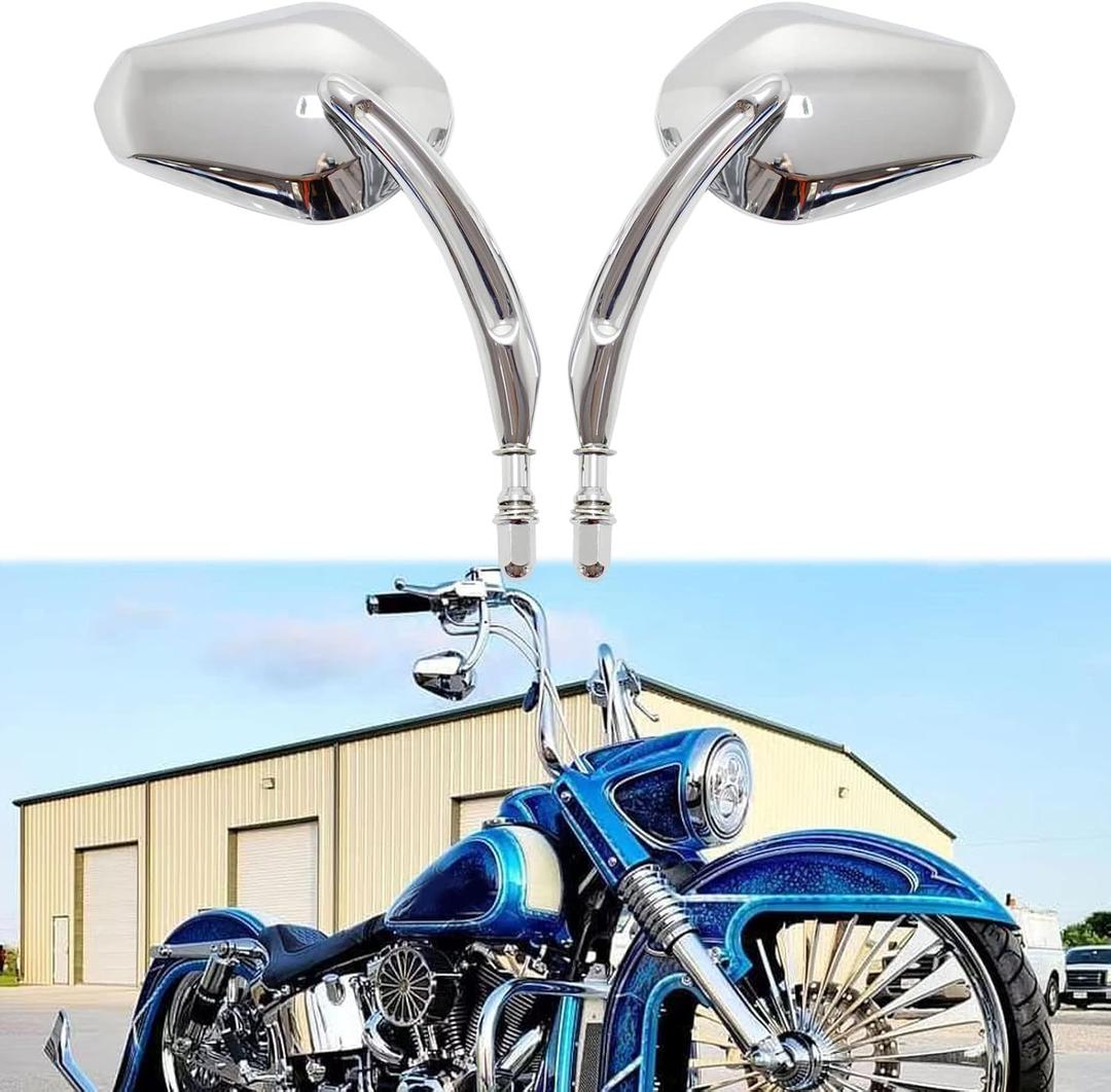 Chrome Motorcycle Sportster Mirrors Rear View for Road King Street Electra Glide Road Glide Dyna Softail 1982-2018 2019 2020 2021