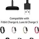 Charger Cable Replacement for Fitbit Charge 6/Charge 5/Luxe Smartwatch (3.3Ft/2 Pack)