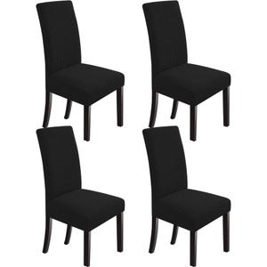 NORTHERN BROTHERS Chair Covers for Dining Room Set of 4, Parson Chair Slipcovers, Stretch Dining Seat Covers, Kitchen Chair Covers, Covers for Chairs, Black