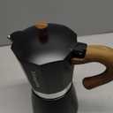 Mongdio Stovetop Espresso Maker Moka Pot, Cuban Coffee Maker Stove top coffee maker Moka Italian Espresso Greca Coffee Maker Brewer Percolator, 9 Espresso Cups, 15 oz - Black