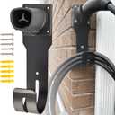 Anina EV Charger Holder for Tesla Car Charging Plug J-Hook Wall-Mount Electric Vehicle Cable Organizer Compatible with Tesla Model X/Y/3/S Heavy-Duty Steel Nozzle Holster Dock