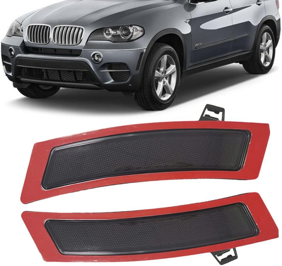 Compatible with 2011 212 2013 BMW E70 X5 Lci Front Bumper Side Marker Lights Reflector (Smoke Lens)