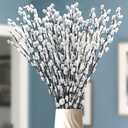 Oning 35 Pcs 16-Inch Real Willow Branches Natural White Snow Willow Branche for Vase fillers, Wedding, Home, Holiday Decoration, Family Party, Hotel Fireplace, Courtyard