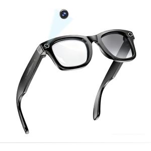 MNVOEQ AI Smart Glasses with Camera, 1080P HD POV First-Person View Video Recording and Translator, AI Object Recognition, Bluetooth Audio, 290mAh Battery, Photochromic Lenses for Sports, Travel, Work