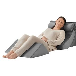 Axelrod 4PCS Orthopedic Bed Wedge Pillow Set, Post Surgery Foam for Back, Neck and Leg Pain Relief Comfortable & Adjustable Ortho Pillows- Anti Snoring, Heartburn, Acid Reflux & GERD Sleeping Grey