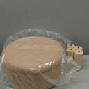 Wimarsbon Storage Ottoman, Modern Round Footrest with Soft Padded Seat, Teddy Velvet Footstool with Wood Legs, Accent Small Table or Plant Stand for Hallway, Living Room (Champagne)