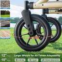 MAXWALK Walkers for Seniors, Rollator Walker with Seat, 12" Big Rubber Wheels All Terrain Rollator Walker with Backrest, Built-in Cable, Cup Holder, Foldable and Height Adjustment for Seniors, Gold