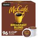 McCafe Breakfast Blend Coffee, Keurig Single Serve Keurig K-Cup Pods, Light Roast, 96 Count (4 Packs of 24) (EXP 06/01/27)