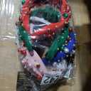 6 Pack Holiday Headband for Women Solid Color Pearl Rhinestone Crystal Halloween Christmas Fall Valentine Embellished Ladies Wide Top Knot Makeup Hair Hoop Accessory Festive Party Costume Decor Gifts