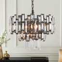 Modern Crystal Chandelier Lighting for Dining Rooms Kids Bedroom Foyer Entryway Ceiling Hanging Pendant Light Fixture Small Geometric Raindrop Lamp, 17.7