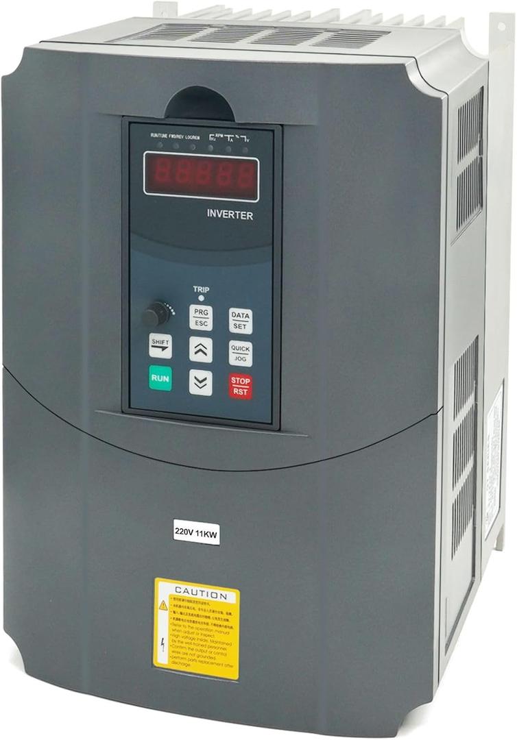Variable Frequency Drive VFD Vector Single to 3 Phase Converter, for Motor Speed Control,220VAC Input/Output (GT Series 11KW-15HP Model)