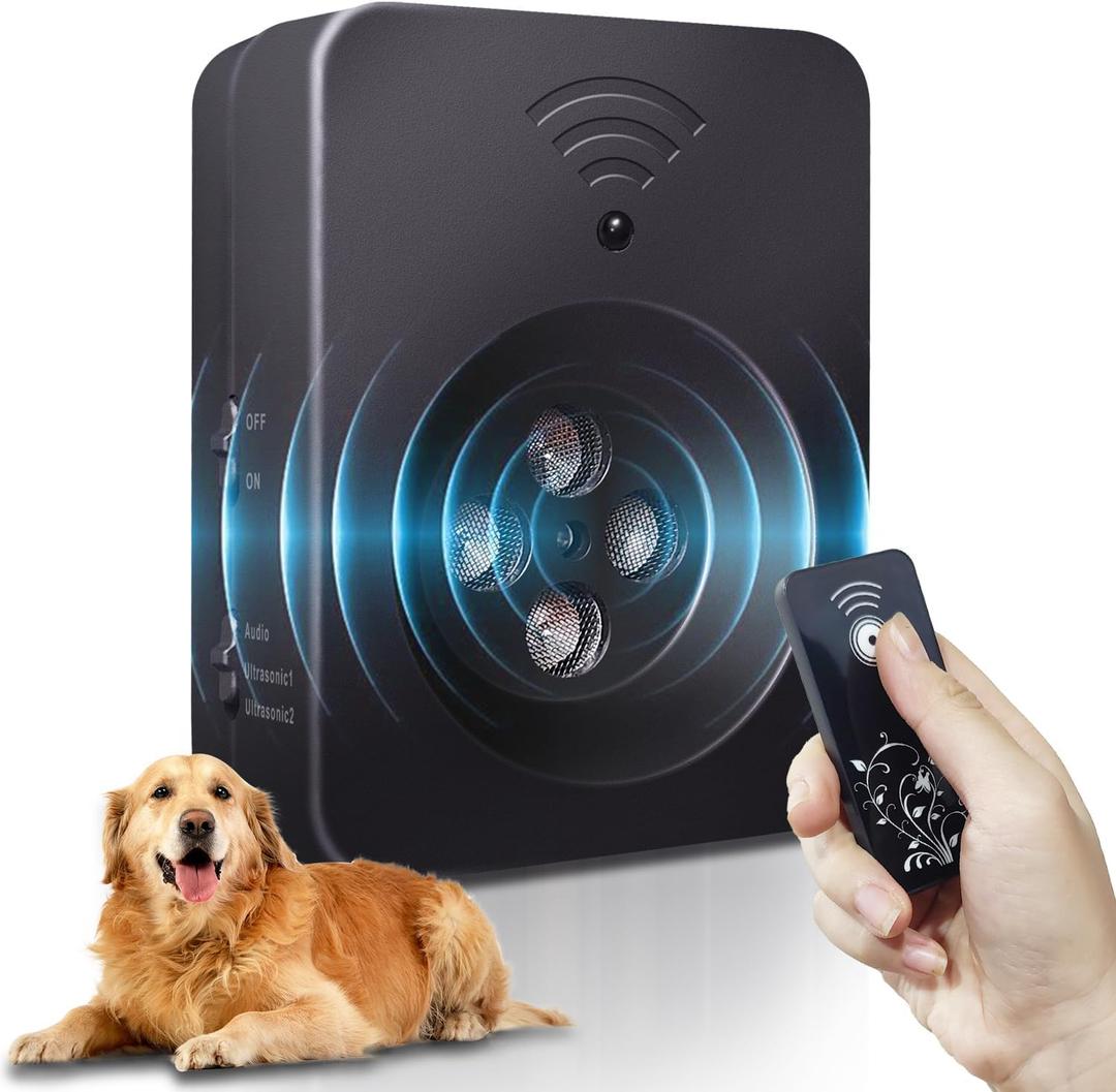 Ultimate Ultrasonic Bark Control Device for Dogs - 50ft Remote & Auto Sensor Modes | Weatherproof Anti-Bark Deterrent | Handheld Remote Training Tool | Stop Excessive Barking Humanely