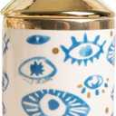Big Eye Aromatherapy Candle Jar With Lid Ceramic Makecup Cotton Swab Holder Home Deocrative Bottler, Home Fireplace Kitchen Dining Decor For Living Room Knick Knacks Candle Holder (F67)