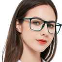 MARE AZZURO Oversized Reading Glasses Women Lightweight Large Readers 1.5 (Green)