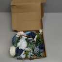 Blue Artificial Flowers Combo Box Set Silk Flowers Fake Rose for DIY Floral Arrangements Wedding Bouquets Centerpieces Baby Shower Party Home Decorations