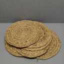 Koyal Wholesale Natural Water Hyacinth Placemats, Set of 6, 13.5 inch Round Mat Weave Charger Plates, Tropical Wedding