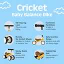 Retrospec Cricket Baby Walker Balance Bike with 4 Wheels for Ages 12-24 Months - Toddler Bicycle Toy for 1 Year Olds - Ride On Toys for Boys and Girls - One Size (Sunflower)
