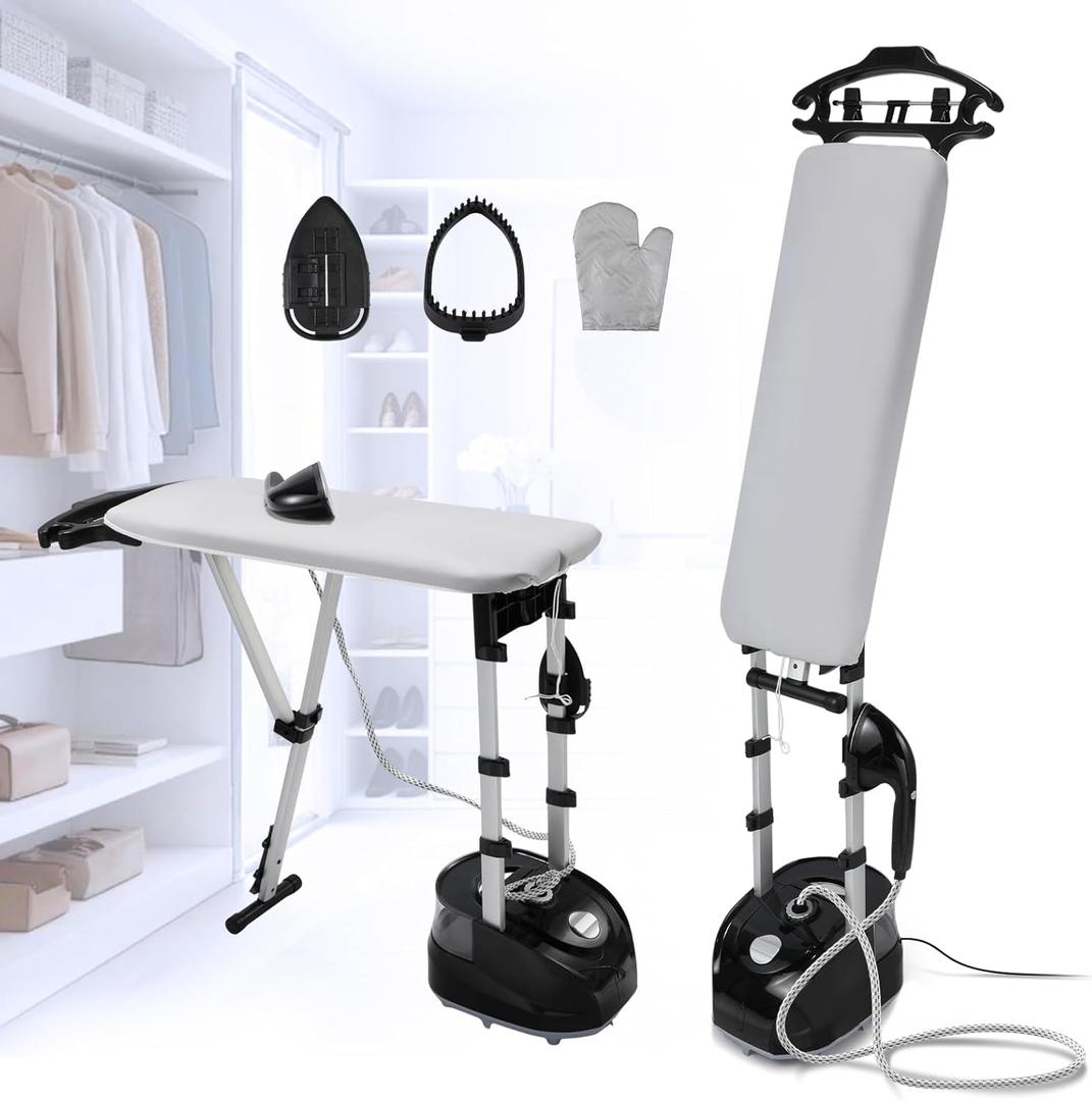 1950W Commercial Standing Garment Steamer for Clothes, 3-in-1 with Dry Ironing Mode, 3 Steam Levels, Rapid Heats in 25s for 80min Steam, 2L Tank, Self-Cleaning & Triple Safety Protection