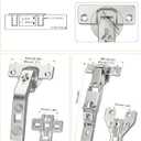 Chibery 2 Pair 135 Degree & 165 Degree Hinges Kit for Pie Corner Cabinets, Hidden Lazy Susan, Face Frame Self Closing, Clip On, Smooth Slow Close, Concealed Mount for Bi-fold Door, Kitchen Cupboard