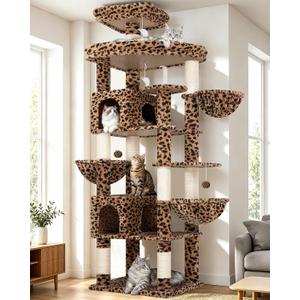 Globlazer 82in Leopard Extra Large Cat Tree for Indoor Large Cats, S82