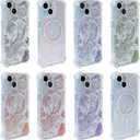 for iPhone 14 Case Clear Magnetic, Compatible with MagSafe, Ocean Marine Animals Pattern, Slim Shockproof Camera Lens Protection Phone Case for Women Men 6.1" - Blue