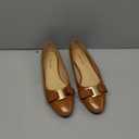 C. Paravano Leather Ballet Flats Women's - Dressy Casual Shoes for Nurses, Teachers & Stylists | Non-Slip Sole | Airport Security-Friendly Slip-Ons (7.5,Orange Brown)