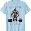 Gorilla Dumbbell T Shirt Workout Gym Gorilla Bodybuilder Ape T-Shirt, XS, Baby Blue 