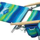 Tommy Bahama 2-Pack 5-Position Classic Lay Flat Backpack Beach Chair with Cooler and Cup Holder, Portable Folding Beach Chair for Tanning, Blue/Green