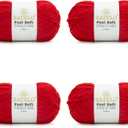 Thin Chenille Yarn for Crocheting & Knitting, Soft Plush Yarn for DIY Crafts, Amigurumi, Home Decor - 3 Light - 4 Pack of 1.7oz/142yds - Red