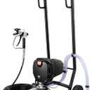 VEVOR 750W Stand Airless Paint Sprayer, 3000PSI High Efficiency Electric Airless Sprayer with Cart, Paint Sprayers for Home Interior and Exterior Furniture and Fences, Fine and Even Painting Effect
