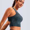 Sports Bras for Women Criss-Cross Back Padded Workout Tank Tops Medium Support Crop Tops for Women (Blue, L)
