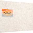 Large Bulletin Board - 72 x 48 Inches, Decorative Felt Pin Board for Wall - 6' x 4' Foldable Photo Display Board with Self-Adhesive Tape, Includes 20 Push Pins - Oatmeal