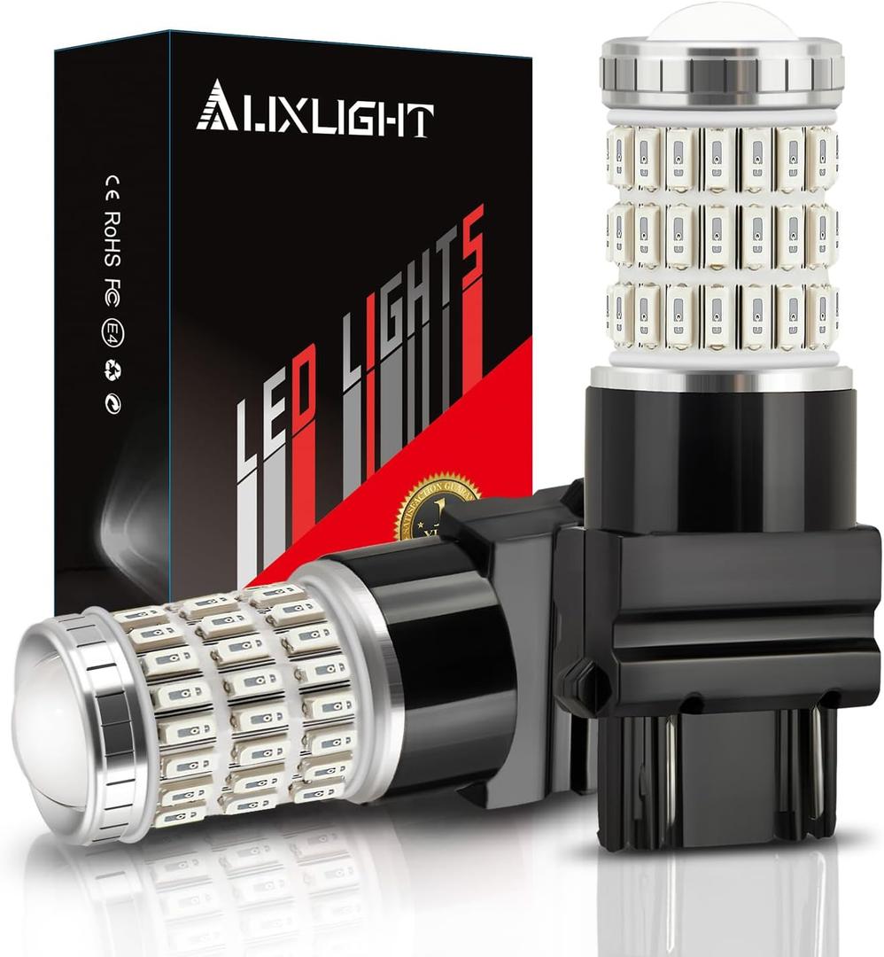 AUXLIGHT 3157 3156 3057 4157 3157K LED Bulbs Brilliant Red, Ultra Bright 60-SMD LED Replacement for Brake/Tail Lights, Blinker Lights, Turn Signal/Parking or Running Lights (Pack of 2)