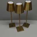 UME 3 Pack Cordless Table Lamp, Battery Operated Lamp  Portable Waterproof Rechargeable Table Lamp w/ 3 Color Temps & Stepless Dimming for Dinner, Desk, Cafe, Outdoor (Brushed Gold)
