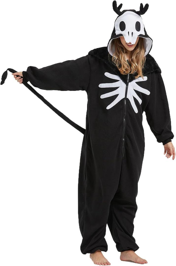 Adult mythical creature Wendigo Onesie Costume Pajamas, Halloween Christmas Wendigo Onesie Pajamas (Small)
