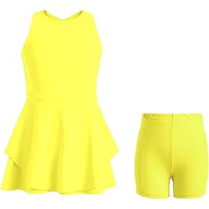 Handfrog Kids Girls Tennis Golf Dress Outfit Sleeveless Dress with Shorts Pockets 2 Piece Sport Athletic Sets 10