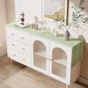 5 x OTOSTAR Table Runner with Tassels 13x72 Inch Rustic Farmhouse Table Runners Boho Hemstitched Embroidered Table Runner 72 Inches Long Rustic Home Holiday Party Dining Decor (Sage Green)