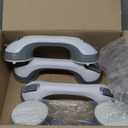 12 Inch 4 Pack Shower Grab Bar, YuanDe Suction Grab Bars for Bathtubs, Bathroom Safety Grip No Drilling Waterproof, Shower Handle Removable Shower Handrails for Seniors Elderly, (Grey&White