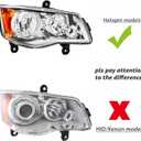 Headlights Assembly for 2011 2012 2013 2014 2015 2016 2018 2019 2020 Dodge Grand Caravan / 2008-2016 Chrysler Town & Country Headlamps Replacement Pair,Chrome Housing Amber Reflector