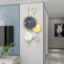 Large Wall Clocks for Living Room Decor Big Modern Wall Clock Battery Operated Silent Non-Ticking for Bedroom Office Kitchen Home Decoration Gold Metal Unique Wall Watch Clock 15 * 30 Inch
