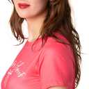 Womens Short N Sweet Crop Top Shirt and Costume Adult Teen Women Tshirts T Tee Y2k Halloween Costumes (Pink, L)