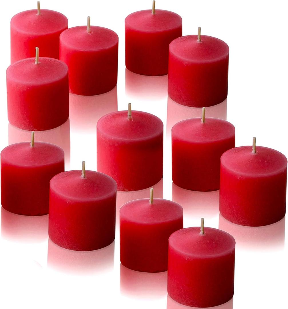 Red Apple Cinnamon Scented Votive Candles, Set of 9-1.25" Wax Candles for Home, Scented 10 Hour Burn Time - Aromatherapy, Spa Ambiance, Table Centerpieces & Home Dcor