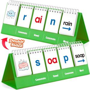 Aizweb CVVC Word Games,Phonics Games Flash Card for Preschool Kindergarten Classroom,Learn to Read,Reading Manipulative Spelling Educational Toy Learning Activity Speech Therapy Teacher Supplies