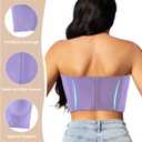 Women Longline Strapless Push Up Full Coverage Underwire Deep Cup Smoothing Bra ((38) DD, Purple)